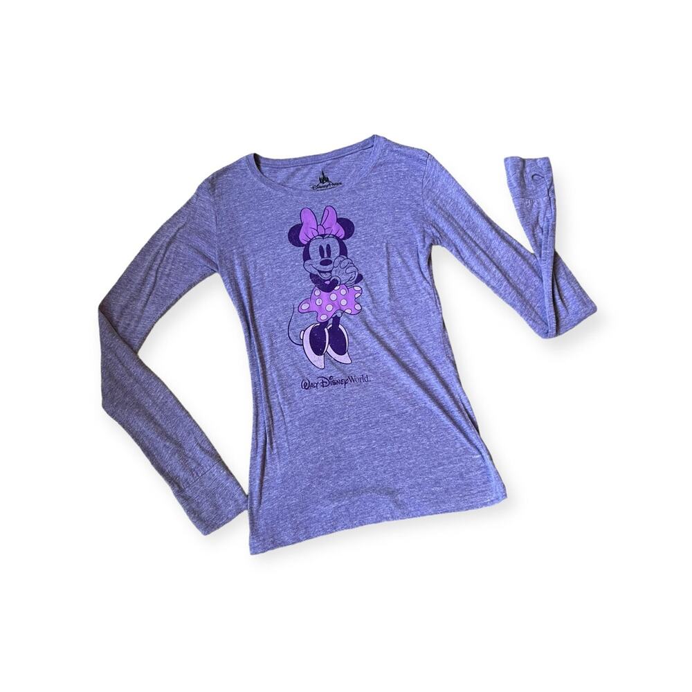 Disney Parks Long Sleeve Minnie Mouse Girls Tee With Thumb Holes Tee